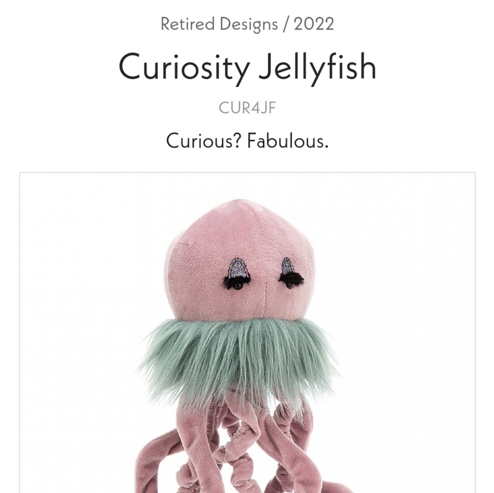 Jellycat retired curiosity jellyfish